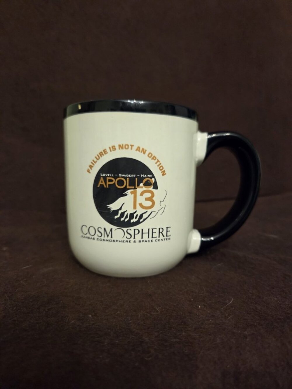 'Failure is Not an Option' Coffee Mug Cup Apollo 13 Kansas Cosmosphere
